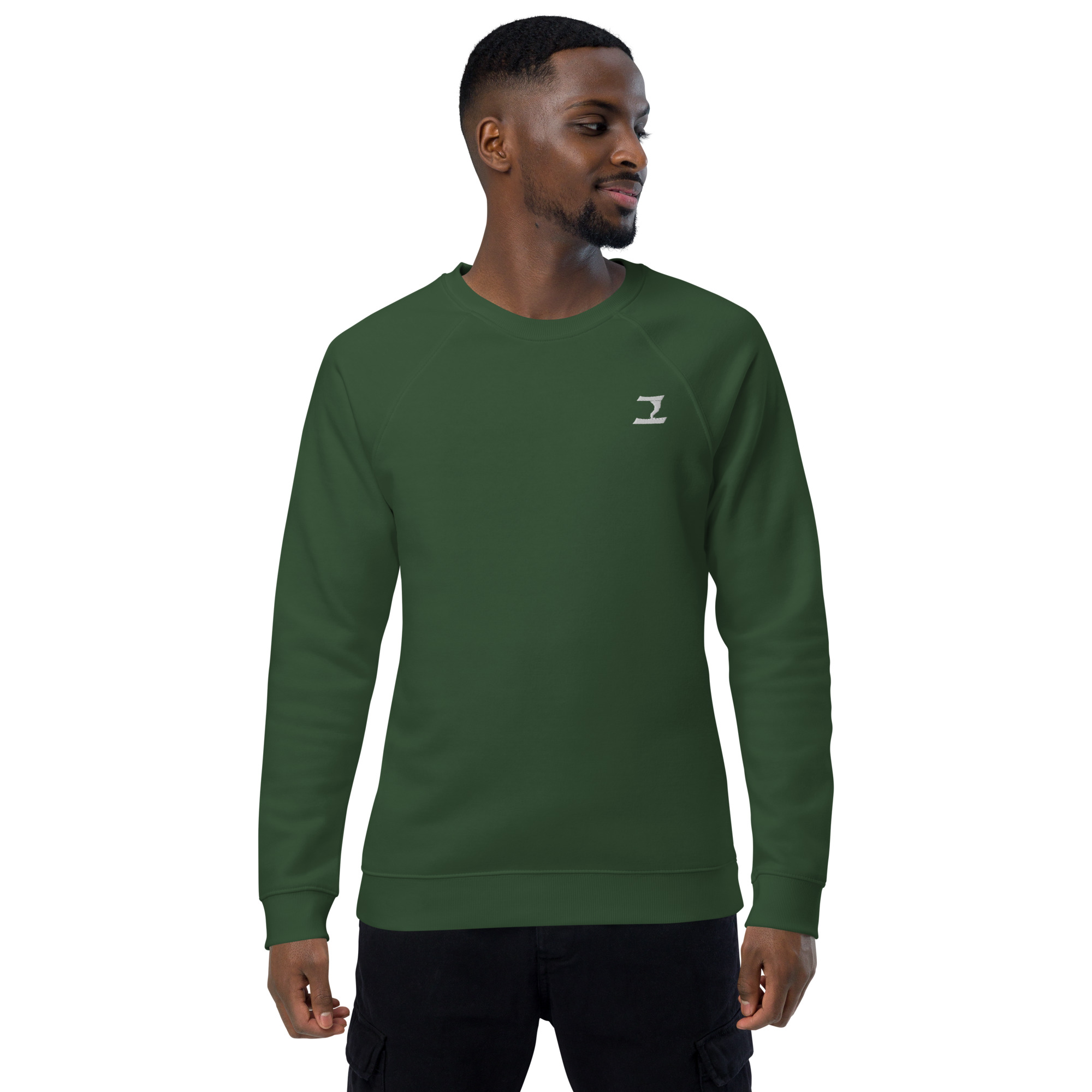 unisex-organic-raglan-sweatshirt-bottle-green-front-6334e2624c244.jpg