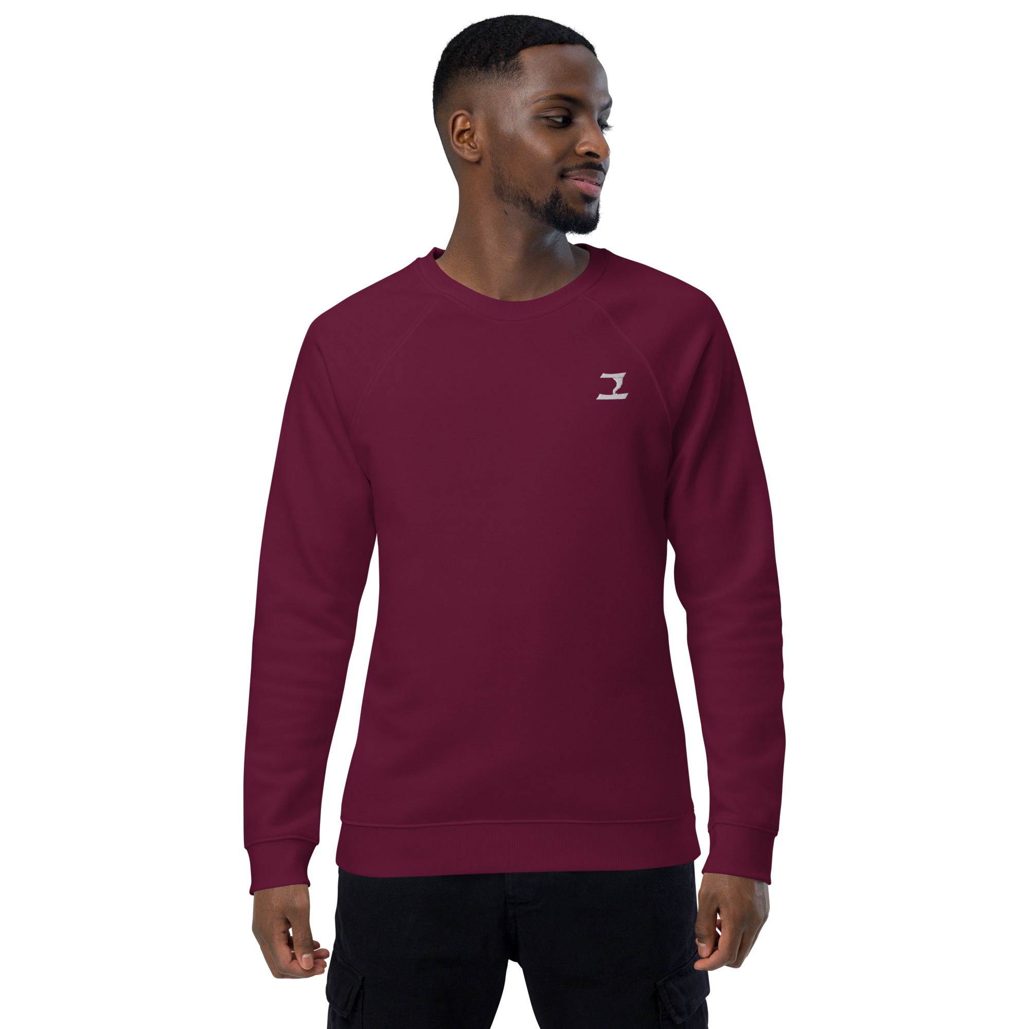 unisex-organic-raglan-sweatshirt-burgundy-front-6334e2624b0b7.jpg